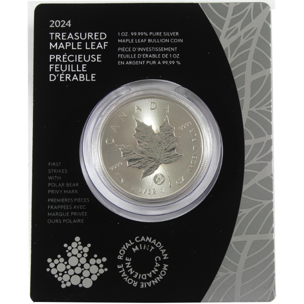 1oz 2024 $5 Treasured SML w/ Polar Bear Privy Mark .9999 Fine Silver Round (Tax Exempt)