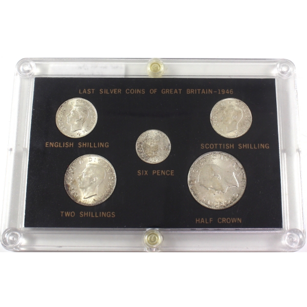 Great Britain 1946 Last Silver Coins of Great Britain 5-Coin Set
