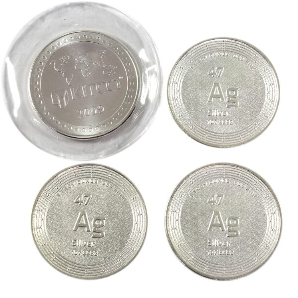 4x 1oz 3x Elemental Mint Ag & 1x Kitco 2009 .999 Fine Silver Rounds. 4pcs. (Tax Exempt)