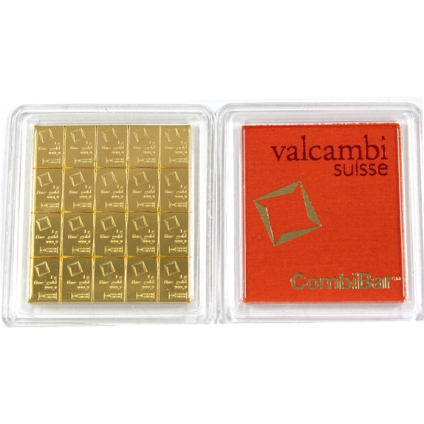 20g (20x 1g) Valcambi CombiBar .9999 Fine Gold Bar (Tax Exempt)