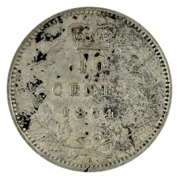 10-cent 1874H VF (Impaired)
