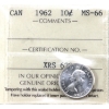 10-cent 1962 ICCS MS66