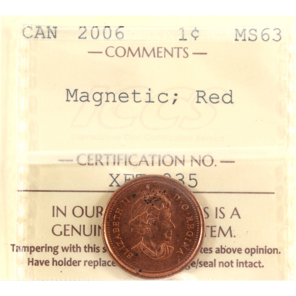 1-cent 2006 Magnetic ICCS MS63