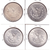 Image 2 : USA Silver 1879-1886 EF-UNC. 4pcs.