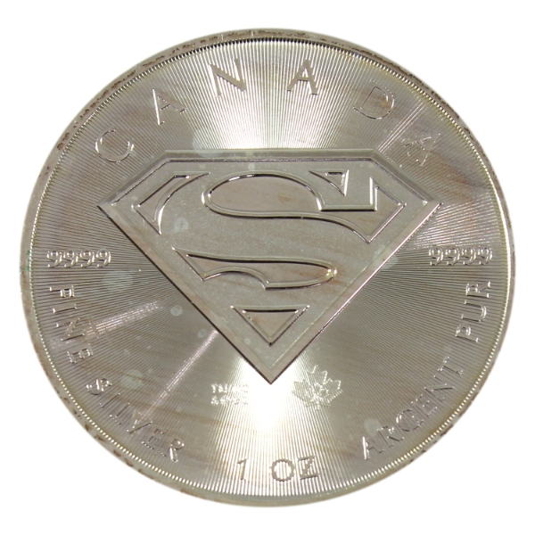 1oz 2016 $5 Superman Shield .9999 Fine Silver Round (Tax Exempt)