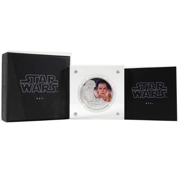 Niue Silver 2016 $2 Star Wars Rey 1oz .999 Fine Silver Proof Coloured Coin (Tax Exempt)
