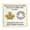 Image 3 : 2018 $25 Classic Holiday Ornament w/ Swarovski Crystal Approx. 1oz Fine Silver Concave Shaped Coin 
