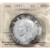 Image 1 : Silver $1 1937 ICCS MS64 