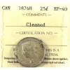 Image 1 : 25-cent 1874H ICCS EF40 