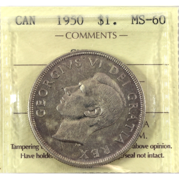 Silver $1 1950 SWL ICCS MS60