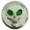 Image 1 : 1oz Rocky Shore Silver Co. Alien w/ Enameled Green Eyes .999 Fine Silver Round (Tax Exempt)