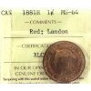 Image 1 : 1-cent 1881H ICCS MS64 Red; Landon