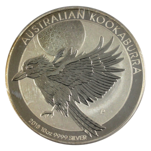 10oz Australia 2018 $10 Kookaburra .9999 Fine Silver (Tax Exempt)