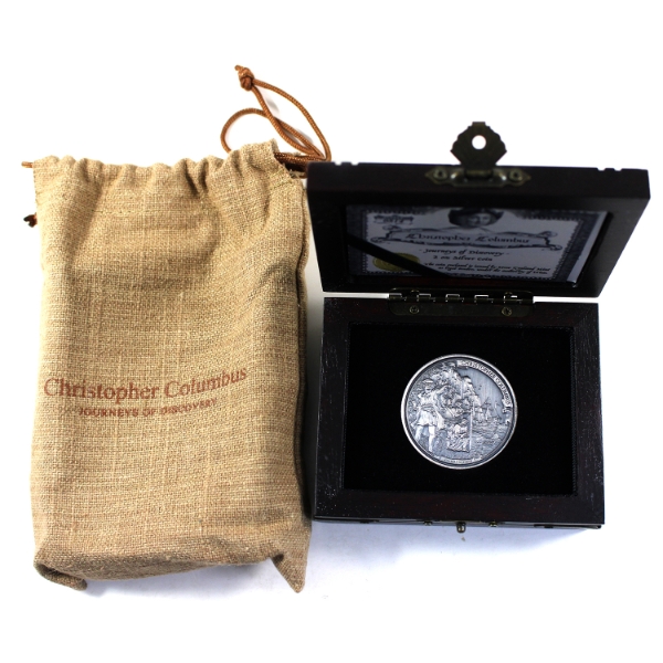 Niue 2016 $5 Journeys of Discovery-Christopher Columbus 2oz Fine Silver Coin (Tax Exempt)