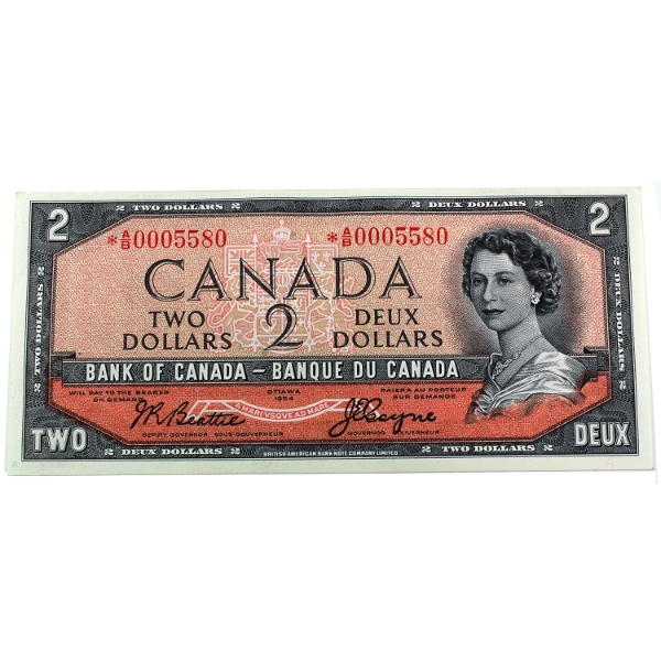 BC-30bA 1954 $2 Devil's Face *A/B Replacement AU or Better; Beattie-Coyne SN: *A/B0005580