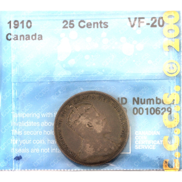 25-cent 1910 CCCS VF20