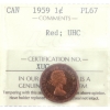Image 1 : 1-cent 1959 ICCS PL67 Red, UHC