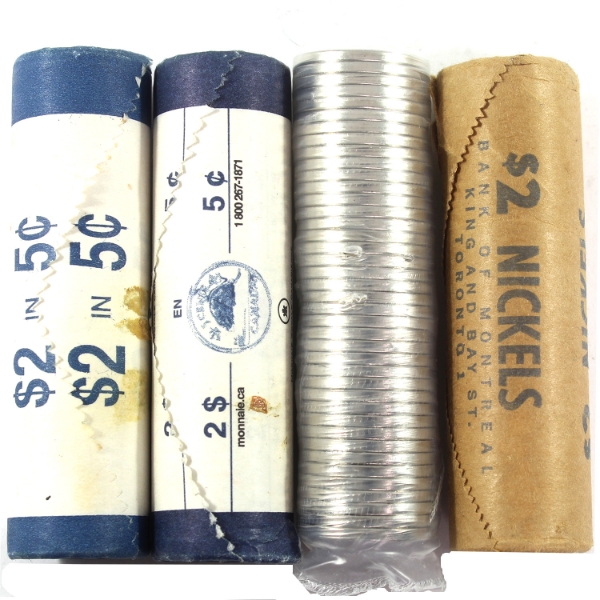 4x 5-cent Double Headed (Date Unknown) Original Rolls of 40pcs. 4 Rolls.