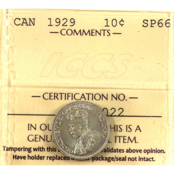 10-cent 1929 ICCS SP66