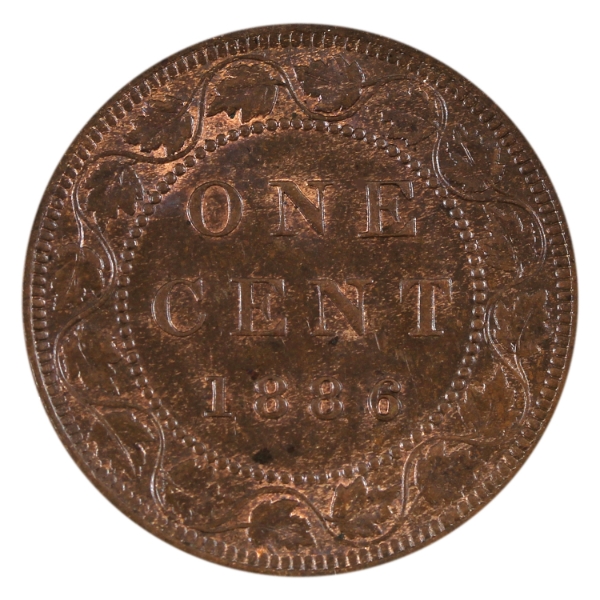 1-cent 1886 Obv 1 BU Lustrous Brown