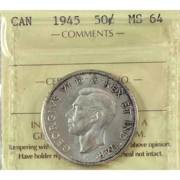 50-cent 1945 ICCS MS64