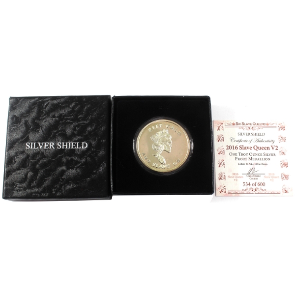 1oz Silver Shield 2016 Slave Queen V2 .999 Fine Silver (Tax Exempt)