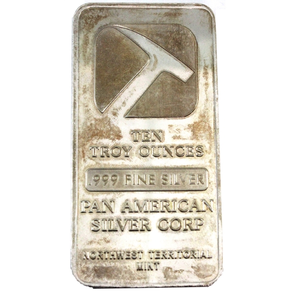 10oz Pan American Silver Corp NWT Bar .999 Fine Silver Bar (Tax Exempt)