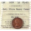 Image 1 : 1-cent 1959 ICCS PL65 Red; UHC