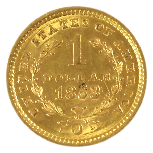 USA Gold 1853O Dollar UNC (scratched)