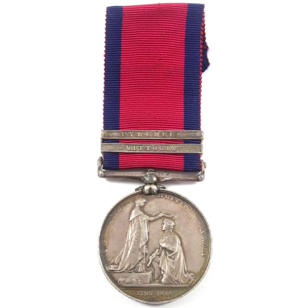 Great Britain 1849 General Service Medal 1793-1814 CLASPS: Vittoria, Pyrenees; NAMED: Luke Lydon SGT
