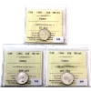 Image 1 : 10-cent 1962, 1963 & 1964 ICCS MS65 Cameo. 3pcs. 