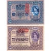 Image 1 : Austria 1902 Pick#59 1000 Kronen AU & 1918 Pick#66 10000 Kronen UNC. 2pcs. 