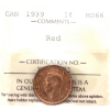 Image 1 : 1-cent 1939 ICCS MS66 Red