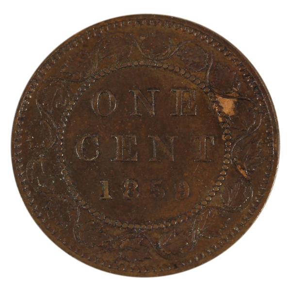1-cent 1859 DP N9 #1 AU 