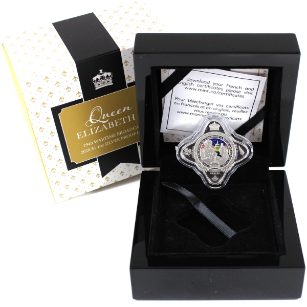 Tokelau Silver 2020 $1 Queen Elizabeth II 1940 Wartime Broadcast 1oz Silver Coin (Tax Exempt)