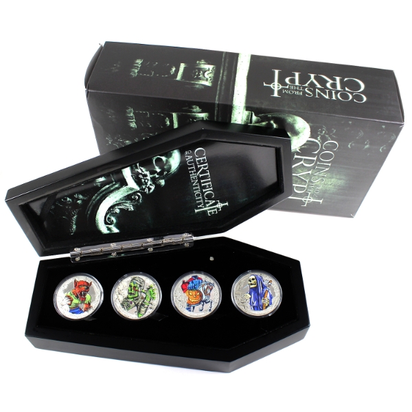Kiribati Silver 2016 $5 Coins of the Crypt 4-Coin Sterling Silver Set