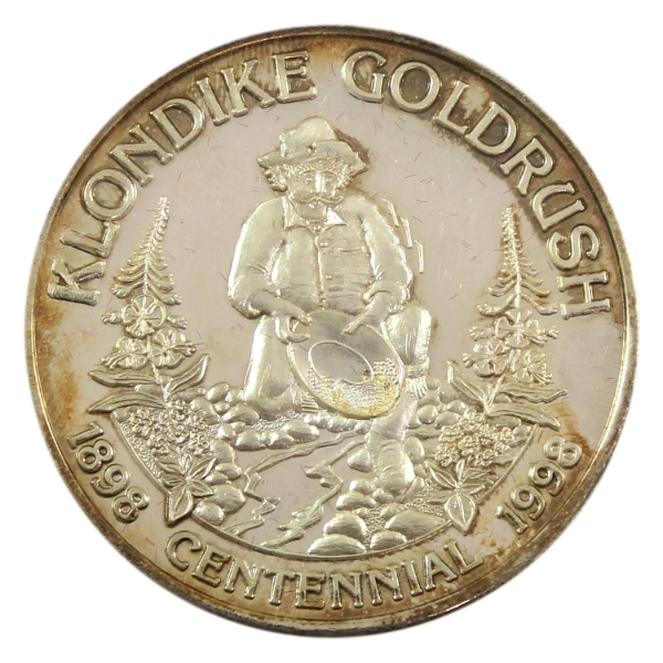 1998 Klondike Goldrush Centennial Medallion 1oz .999 Fine Silver, 38mm (Tax Exempt)
