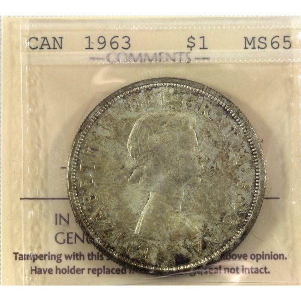 Silver $1 1963 ICCS MS65