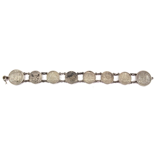 Great Britain 1916-1943 3 Pence & 6 Pence Coin Bracelet