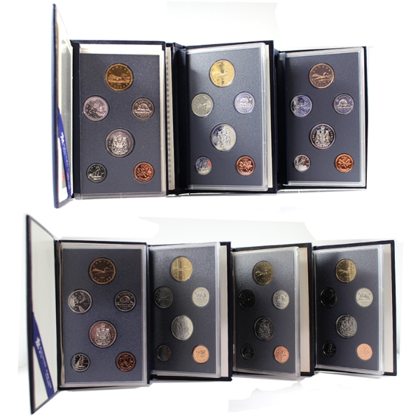 1988-1994 RCM Specimen Coin Sets. 7pcs.