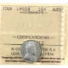 10-cent 1902H ICCS AU58