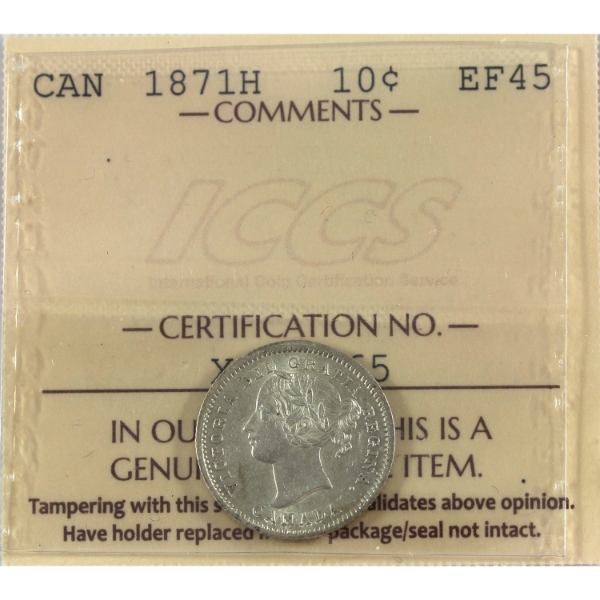 10-cent 1871H ICCS EF45