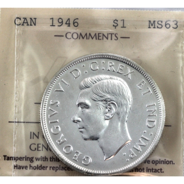 Silver $1 1946 ICCS MS63