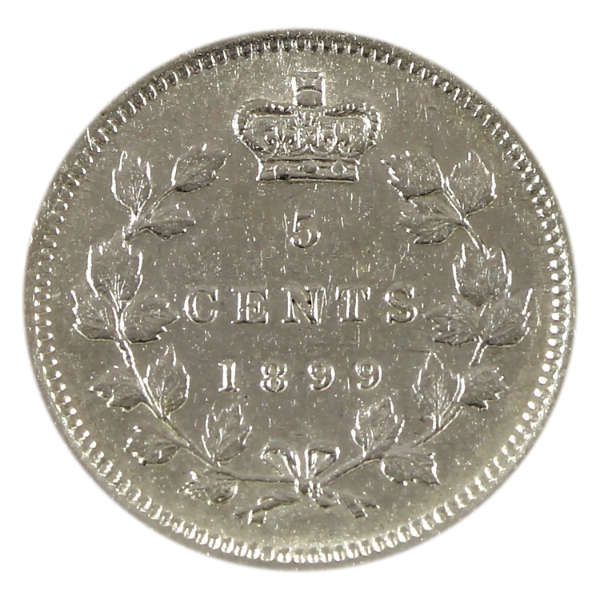 5-cent 1899 AU-UNC