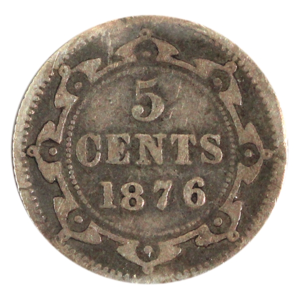 Newfoundland 5-cent 1876H VG-F (Impaired)