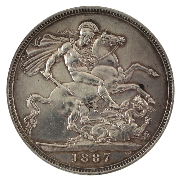 Great Britain Silver 1887 Crown EF-AU