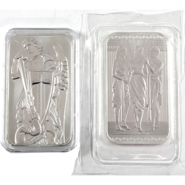 2x 1oz Biblical Figures .999 Fine Silver Bars. 2pcs. (Tax Exempt)