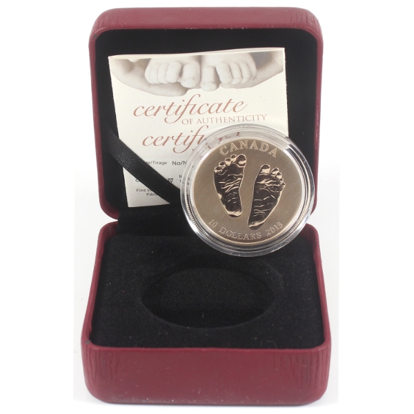 2013 $10 Welcome to the World - Baby Feet 1/2oz .9999 Fine Silver Coin (Tax Exempt)