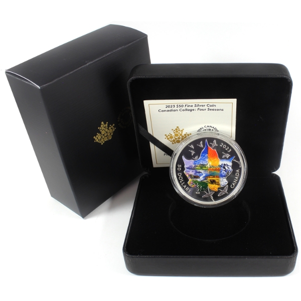 2023 $50 Canadian Collage: Four Seasons 3oz .9999 Fine Silver (Tax Exempt)