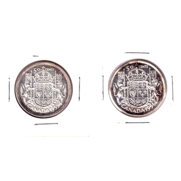 Silver $1 1954 & 1955 Proof- like. 2pcs